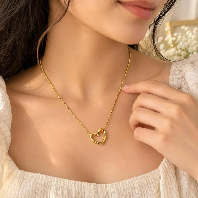 Golden Heart Pendant Necklace